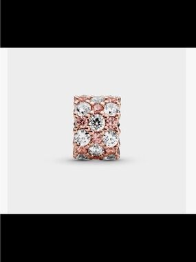 PANDORA Pink & Clear Sparkle, Pink & Clear CZ rose gold plating- store verified